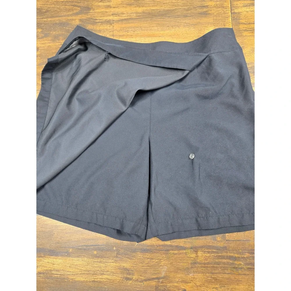 LizGolf Liz Claiborne Womens Black Wrap Front Golf Skort Size 14 RN‎ 52002